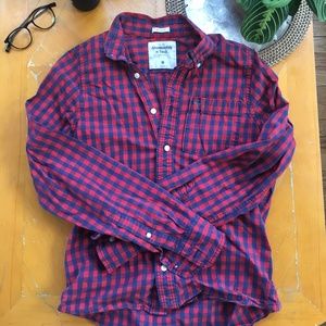 Men's Abercrombie & Fitch, red, plaid button up